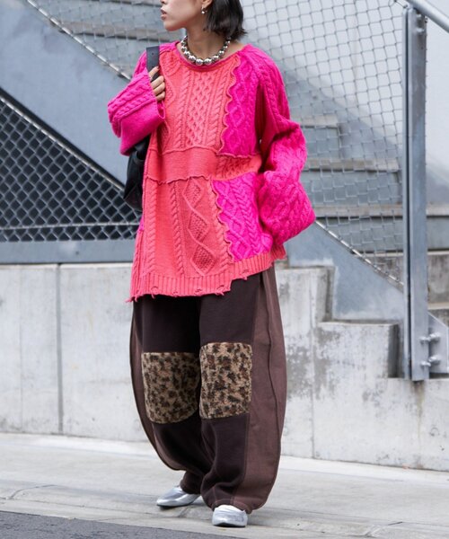 etsinta（エシンタ）の「【etsinta/エシンタ】リメイクフリースカーブパンツ（その他パンツ・レディース・ブラウン/チャコールグレー/アイボリー・ONE SIZE）」の21枚目の写真