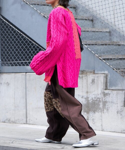 etsinta（エシンタ）の「【etsinta/エシンタ】リメイクフリースカーブパンツ（その他パンツ・レディース・ブラウン/チャコールグレー/アイボリー・ONE SIZE）」の22枚目の写真