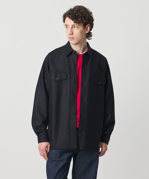 UNITED ARROWS（ユナイテッドアローズ）の「ARYES ジャージメルトン CPOシャツ（シャツ/ブラウス・メンズ・ネイビー・XL/M/S/L）」の2枚目の写真