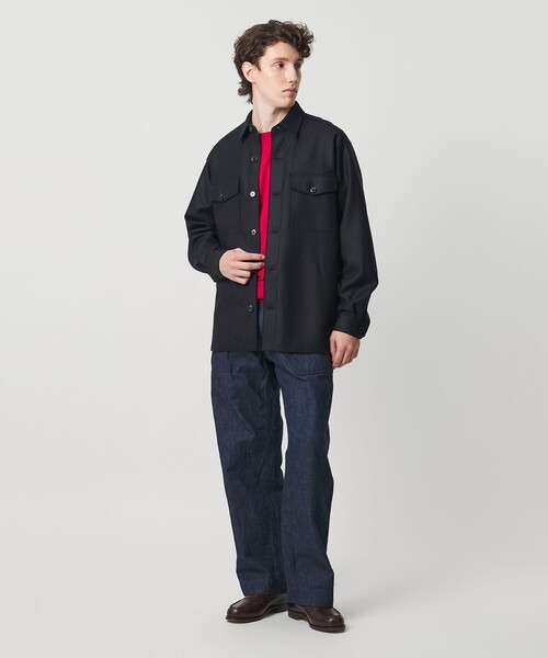 UNITED ARROWS（ユナイテッドアローズ）の「ARYES ジャージメルトン CPOシャツ（シャツ/ブラウス・メンズ・ネイビー・XL/M/S/L）」の3枚目の写真