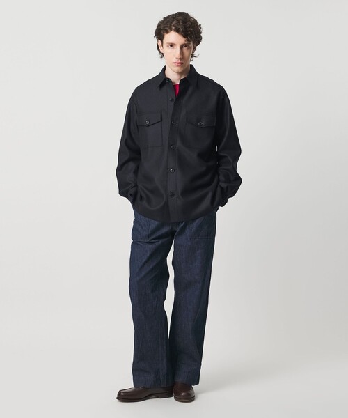 UNITED ARROWS（ユナイテッドアローズ）の「ARYES ジャージメルトン CPOシャツ（シャツ/ブラウス・メンズ・ネイビー・XL/M/S/L）」の4枚目の写真