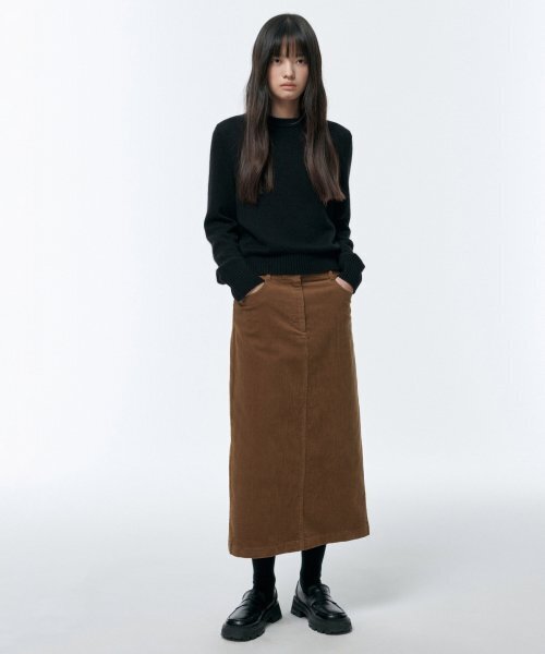 MUSINSA STANDARD WOMAN（ムシンサスタンダードウーマン）の「レディースコーデュロイミディスカート[ライトブラウン]（スカート・レディース・その他・X-SMALL）」の3枚目の写真