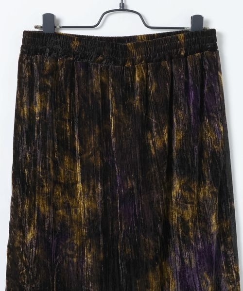 JEANASIS（ジーナシス）の「タイダイベロアナロースカート/621534（スカート・レディース・グレー系その他/パープル系その他/ブラック・FREE）」の5枚目の写真