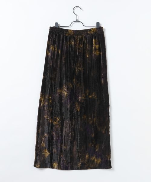 JEANASIS（ジーナシス）の「タイダイベロアナロースカート/621534（スカート・レディース・グレー系その他/パープル系その他/ブラック・FREE）」の4枚目の写真