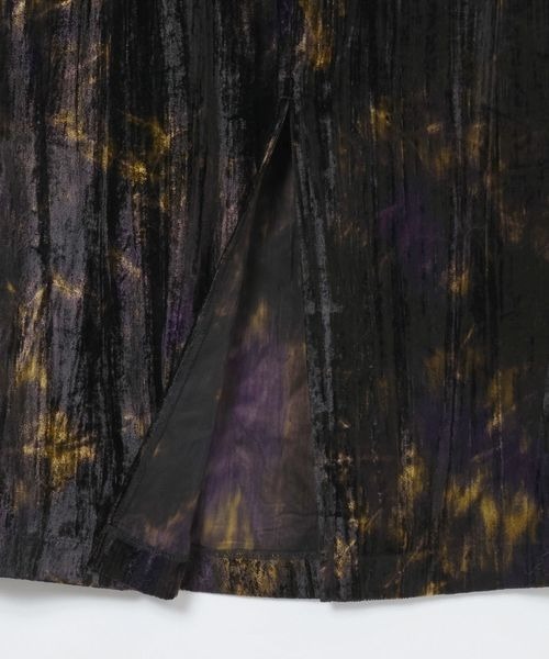 JEANASIS（ジーナシス）の「タイダイベロアナロースカート/621534（スカート・レディース・グレー系その他/パープル系その他/ブラック・FREE）」の8枚目の写真