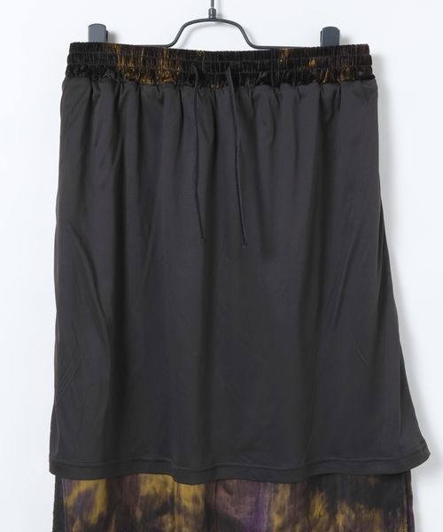 JEANASIS（ジーナシス）の「タイダイベロアナロースカート/621534（スカート・レディース・グレー系その他/パープル系その他/ブラック・FREE）」の9枚目の写真