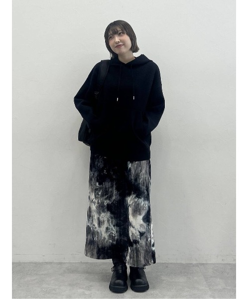 JEANASIS（ジーナシス）の「タイダイベロアナロースカート/621534（スカート・レディース・グレー系その他/パープル系その他/ブラック・FREE）」の16枚目の写真