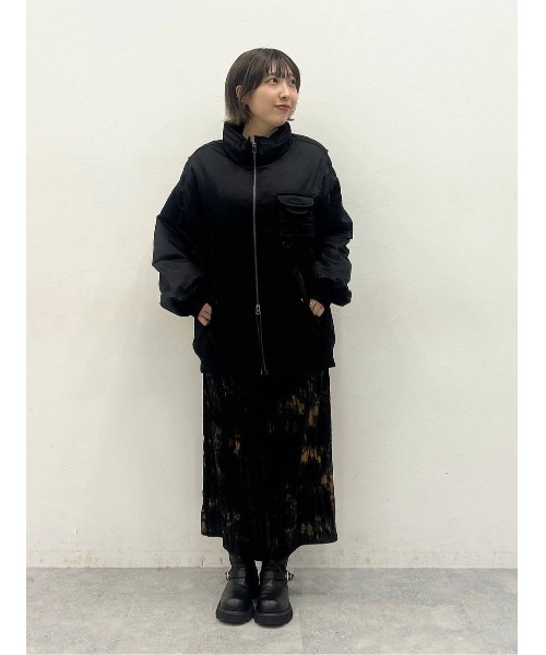 JEANASIS（ジーナシス）の「タイダイベロアナロースカート/621534（スカート・レディース・グレー系その他/パープル系その他/ブラック・FREE）」の19枚目の写真