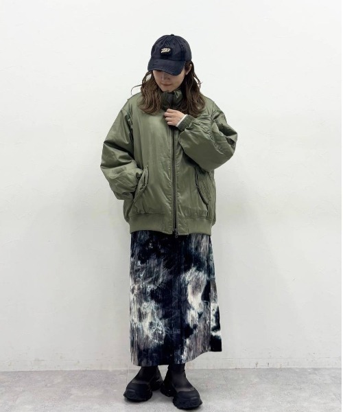 JEANASIS（ジーナシス）の「タイダイベロアナロースカート/621534（スカート・レディース・グレー系その他/パープル系その他/ブラック・FREE）」の18枚目の写真