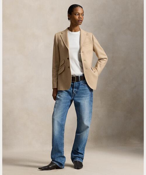 シングルブレステッド ウール ハッキング ブレザー（テーラード