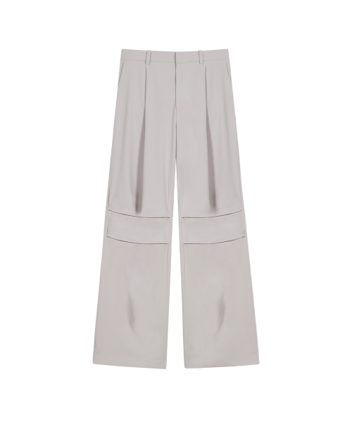 セール】86-IRO269 モノトーンパラシュートワイドパンツライトグレー