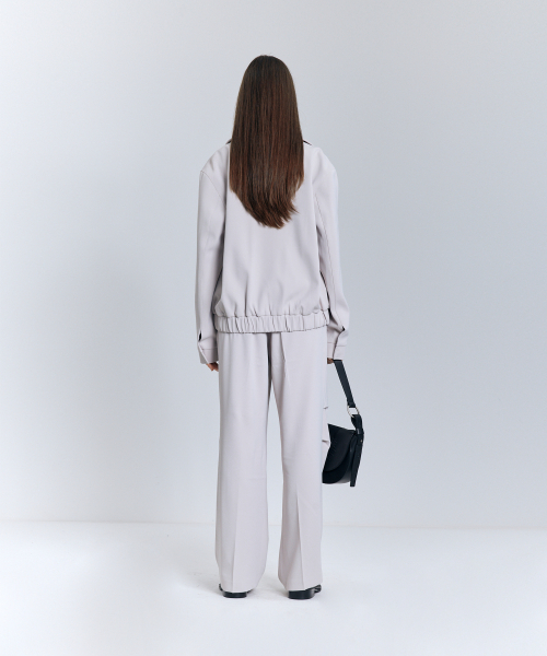 セール】86-IRO269 モノトーンパラシュートワイドパンツライトグレー