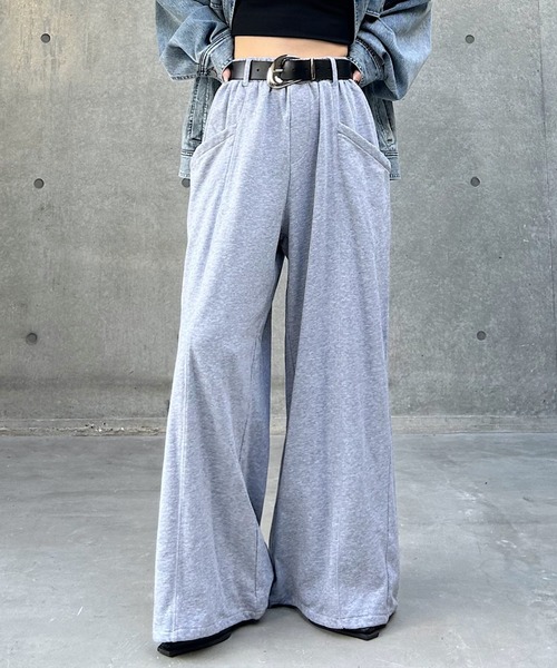 PAGEBOY（ページボーイ）の「デカポウラケパンツ【4color・2size】（スウェットパンツ・レディース・ブラック/グレー/ブラウン/グリーン・SMALL/MEDIUM）」の2枚目の写真