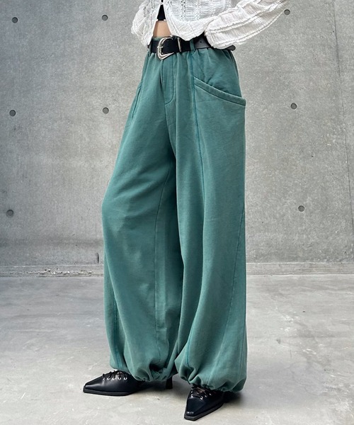 PAGEBOY（ページボーイ）の「デカポウラケパンツ【4color・2size】（スウェットパンツ・レディース・ブラック/グレー/ブラウン/グリーン・SMALL/MEDIUM）」の4枚目の写真