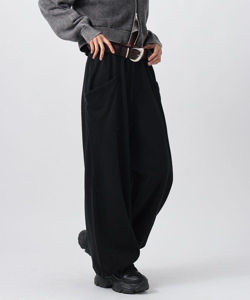 PAGEBOY（ページボーイ）の「デカポウラケパンツ【4color・2size】（スウェットパンツ・レディース・ブラック/グレー/ブラウン/グリーン・SMALL/MEDIUM）」の9枚目の写真