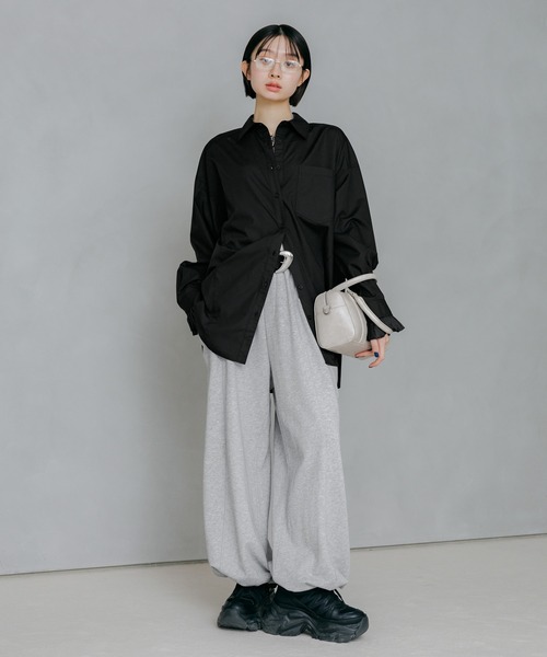 PAGEBOY（ページボーイ）の「デカポウラケパンツ【4color・2size】（スウェットパンツ・レディース・ブラック/グレー/ブラウン/グリーン・SMALL/MEDIUM）」の11枚目の写真