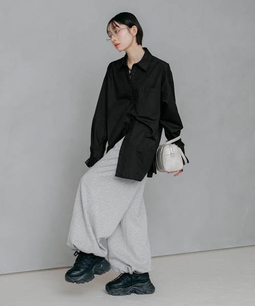 PAGEBOY（ページボーイ）の「デカポウラケパンツ【4color・2size】（スウェットパンツ・レディース・ブラック/グレー/ブラウン/グリーン・SMALL/MEDIUM）」の12枚目の写真