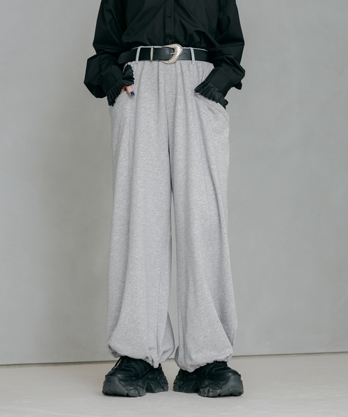 PAGEBOY（ページボーイ）の「デカポウラケパンツ【4color・2size】（スウェットパンツ・レディース・ブラック/グレー/ブラウン/グリーン・SMALL/MEDIUM）」の14枚目の写真