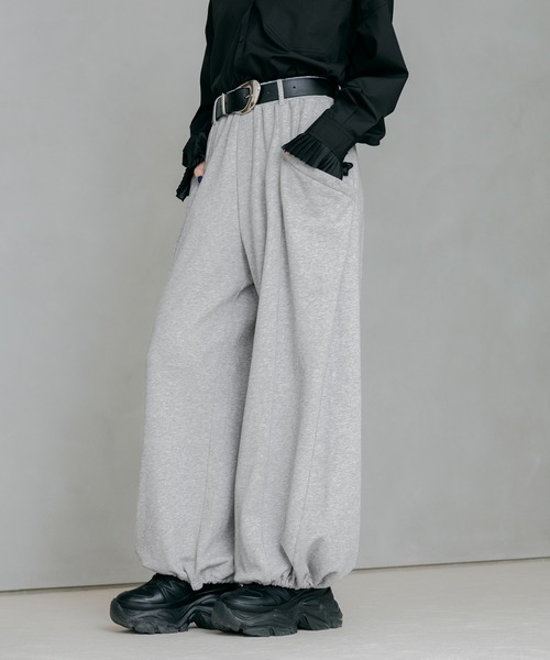 PAGEBOY（ページボーイ）の「デカポウラケパンツ【4color・2size】（スウェットパンツ・レディース・ブラック/グレー/ブラウン/グリーン・SMALL/MEDIUM）」の15枚目の写真