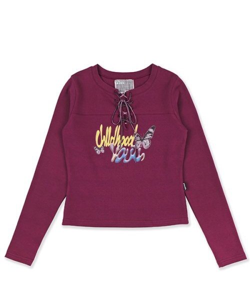 youthbath(ユースバース)の「STRING TIE LONG SLEEVE_WINE(Tシャツ/カットソー・レディース・その他・SMALL/MEDIUM)」の1枚目の写真
