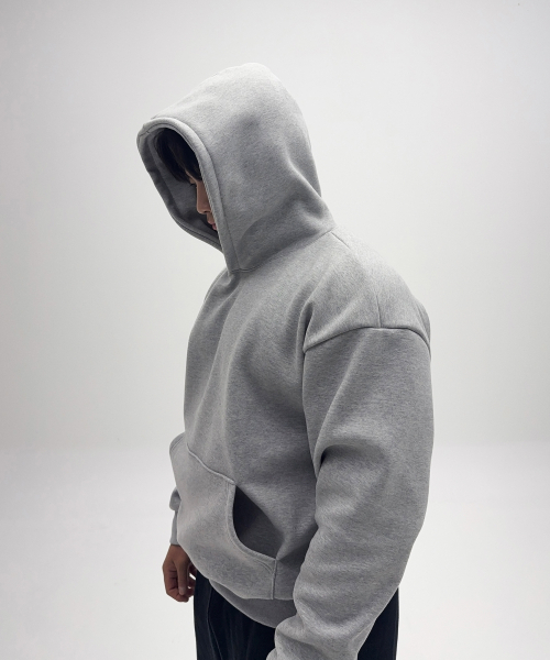 BARBELLWORKS(バーベルワークス)の「ヘビー高重量二重生地フードパーカー(パーカー・メンズ・チャコールグレー/ブラック・LARGE/X-LARGE)」の6枚目の写真