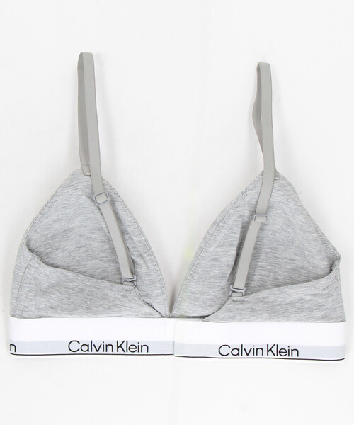 Calvin Klein Underwear(カルバンクラインアンダーウェア)の「Calvin Klein Underwear/カルバンクライン ワイヤレスブラ - ライトリー Icon Cotton Modal ライントライアングルブラ / QF8498AD(ブラジャー・レディース・グレー/ブラック・MEDIUM/SMALL)」の3枚目の写真