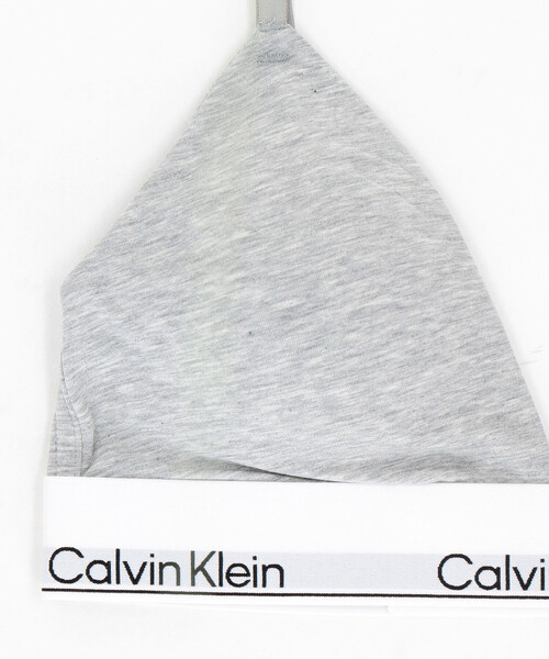 Calvin Klein Underwear(カルバンクラインアンダーウェア)の「Calvin Klein Underwear/カルバンクライン ワイヤレスブラ - ライトリー Icon Cotton Modal ライントライアングルブラ / QF8498AD(ブラジャー・レディース・グレー/ブラック・MEDIUM/SMALL)」の4枚目の写真