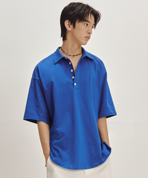 Cotton Over полураскроенная кардиган футболка [BLUE]_SETS048BLUE