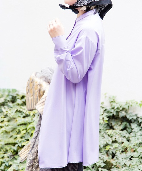 OSMOSIS（オズモーシス）の「アシンメトリーフレアーブラウス（シャツ/ブラウス・レディース・ライトパープル/ブラック/アイボリー・ONE SIZE）」の9枚目の写真