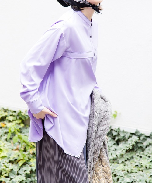 OSMOSIS（オズモーシス）の「アシンメトリーフレアーブラウス（シャツ/ブラウス・レディース・ライトパープル/ブラック/アイボリー・ONE SIZE）」の11枚目の写真