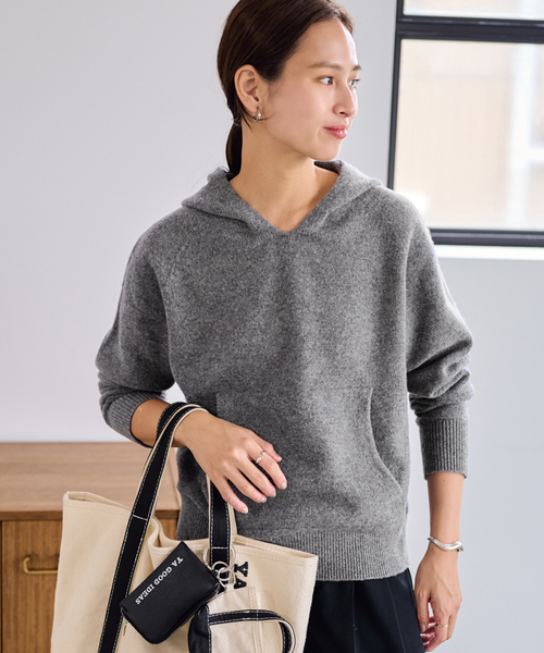 FRAMeWORK（フレームワーク）の「≪追加≫圧縮ウールフードプルオーバー（ニット/セーター・レディース・チャコールグレー/ライトグリーン/ベージュ/ネイビー・FREE）」の18枚目の写真