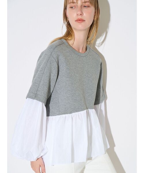 ELENDEEK（エレンディーク）の「タフタペプラムカットソー（Tシャツ/カットソー・レディース・オフホワイト/グレー/ネイビー・FREE）」の13枚目の写真