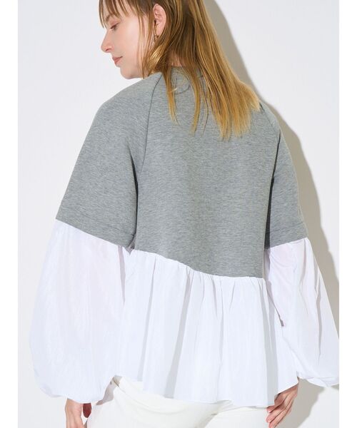 ELENDEEK（エレンディーク）の「タフタペプラムカットソー（Tシャツ/カットソー・レディース・オフホワイト/グレー/ネイビー・FREE）」の14枚目の写真