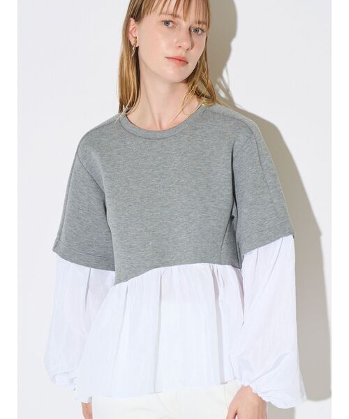 ELENDEEK（エレンディーク）の「タフタペプラムカットソー（Tシャツ/カットソー・レディース・オフホワイト/グレー/ネイビー・FREE）」の15枚目の写真