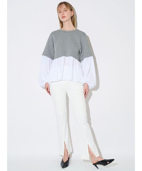 ELENDEEK（エレンディーク）の「タフタペプラムカットソー（Tシャツ/カットソー・レディース・オフホワイト/グレー/ネイビー・FREE）」の16枚目の写真