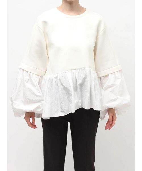 ELENDEEK（エレンディーク）の「タフタペプラムカットソー（Tシャツ/カットソー・レディース・オフホワイト/グレー/ネイビー・FREE）」の18枚目の写真