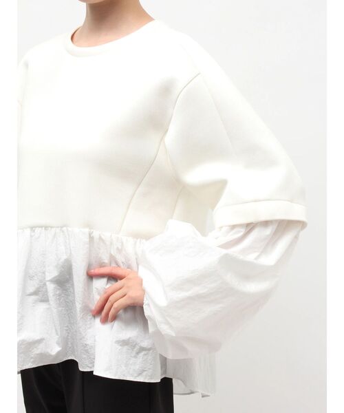 ELENDEEK（エレンディーク）の「タフタペプラムカットソー（Tシャツ/カットソー・レディース・オフホワイト/グレー/ネイビー・FREE）」の22枚目の写真