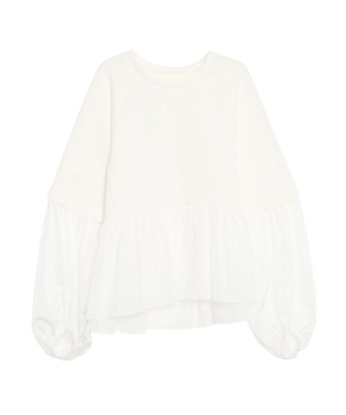 ELENDEEK（エレンディーク）の「タフタペプラムカットソー（Tシャツ/カットソー・レディース・オフホワイト/グレー/ネイビー・FREE）」の7枚目の写真