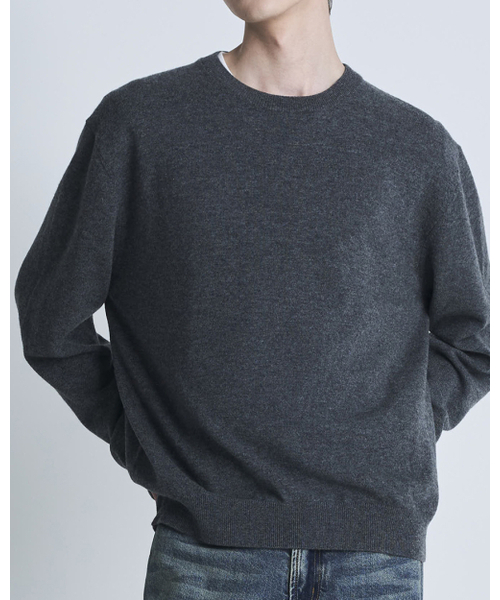 POKER FACE(ポーカーフェイス)の「FARASHA CASHMERE CREW NECK KNIT CHARCOAL(ニット/セーター・レディース・その他・50/46/48)」の2枚目の写真