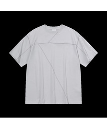 アウトティングステッチ半袖Tシャツライトグレー