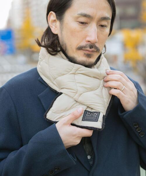 ITEMS URBANRESEARCH（アイテムズ アーバンリサーチ）の「TAION　Reversible Down Scarf（マフラー・メンズ・ブルー系その他/ベージュ系その他/オリーブ/ブラック/カモフラージュ・-）」の12枚目の写真