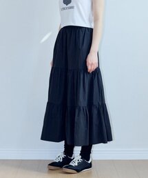MARROT（マロット）の「Shirring frill long skirt_black（スカート）」