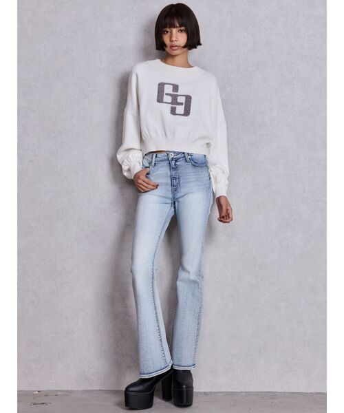 GYDA（ジェイダ）の「ハイウエストBASICフレアデニムパンツ（デニムパンツ・レディース・グレー/インディゴブルー/ライトブルー・X-SMALL/SMALL/MEDIUM）」の12枚目の写真