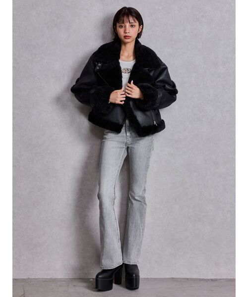 GYDA（ジェイダ）の「ハイウエストBASICフレアデニムパンツ（デニムパンツ・レディース・グレー/インディゴブルー/ライトブルー・X-SMALL/SMALL/MEDIUM）」の15枚目の写真