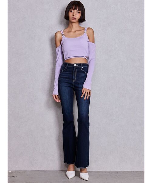 GYDA（ジェイダ）の「ハイウエストBASICフレアデニムパンツ（デニムパンツ・レディース・グレー/インディゴブルー/ライトブルー・X-SMALL/SMALL/MEDIUM）」の19枚目の写真