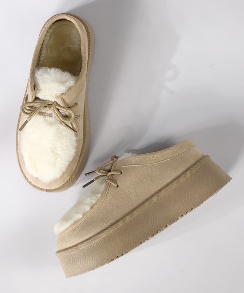 Dedes(デデス)の「Dedes/厚底 チロリアン ファーシューズ 4.5cm 軽量 ユニセックス(6412)(ブーツ・レディース・ブラック/ベージュ/ブラウン・34/36/38/40/42/44)」の9枚目の写真