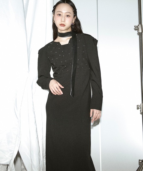 Ezick（エジック）の「silver studs dress シルバースタッズドレス（ドレス・レディース・ブラック/グレー・FREE）」の7枚目の写真