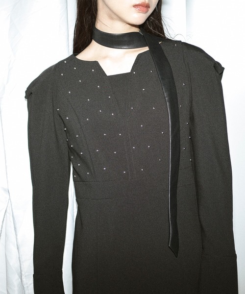 Ezick（エジック）の「silver studs dress シルバースタッズドレス（ドレス・レディース・ブラック/グレー・FREE）」の15枚目の写真