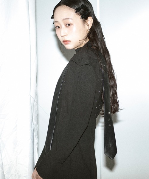 Ezick（エジック）の「silver studs dress シルバースタッズドレス（ドレス・レディース・ブラック/グレー・FREE）」の12枚目の写真