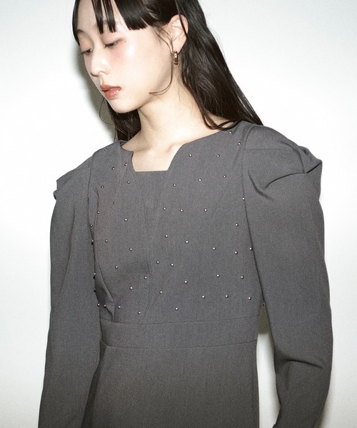 Ezick（エジック）の「silver studs dress シルバースタッズドレス（ドレス・レディース・ブラック/グレー・FREE）」の18枚目の写真